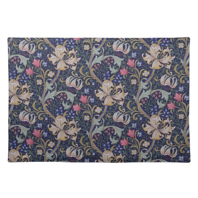 Golden Lily, William Morris Cloth Placemat (Front)
