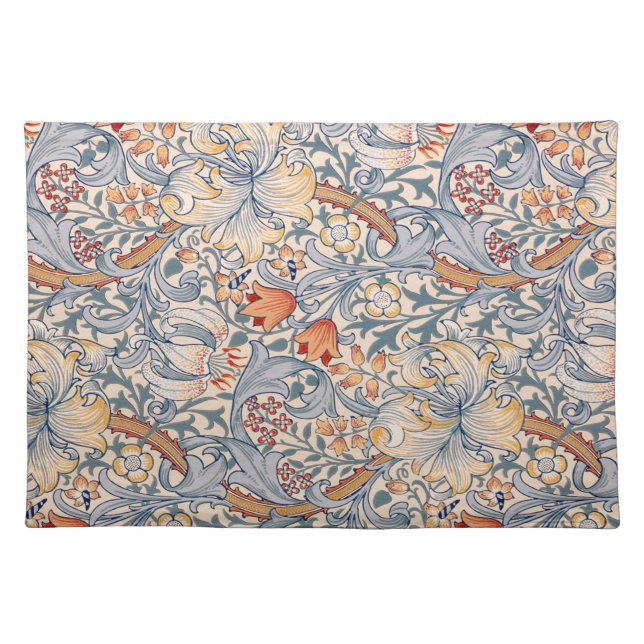 Golden Lily, William Morris Cloth Placemat (Front)