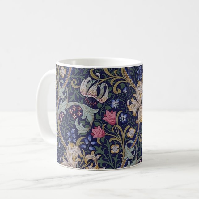 Golden Lily, William Morris Coffee Mug (Front Left)