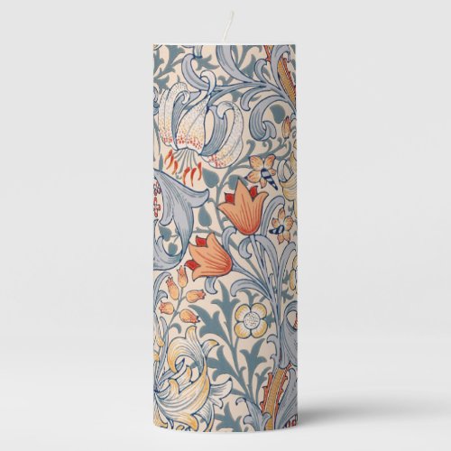 Golden Lily William Morris Pillar Candle