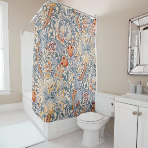 Golden Lily, William Morris Shower Curtain