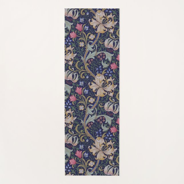 Golden Lily, William Morris Yoga Mat (Front)