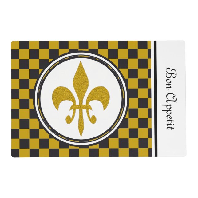 Golden Lily + your background & text Placemat (Front)
