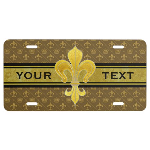 Golden Lily  your text  background License Plate
