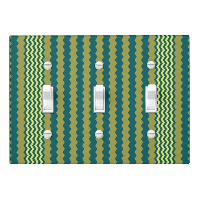 Golden Lime Chevron Design - Light Switch Cover (In Situ)