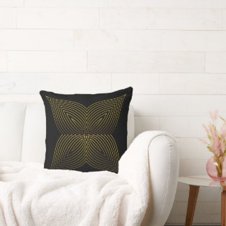 golden line flower petal throw pillow