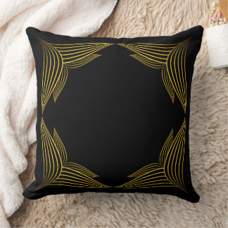 golden line flower petal throw pillow