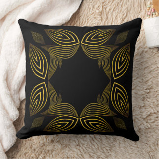 golden line flower petal throw pillow