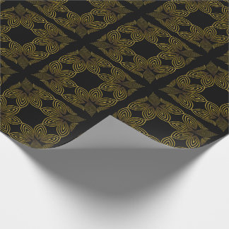 golden line flower petal wrapping paper