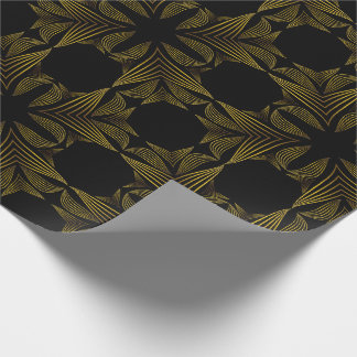 golden line flower petal wrapping paper