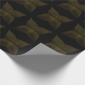 golden line flower petal wrapping paper