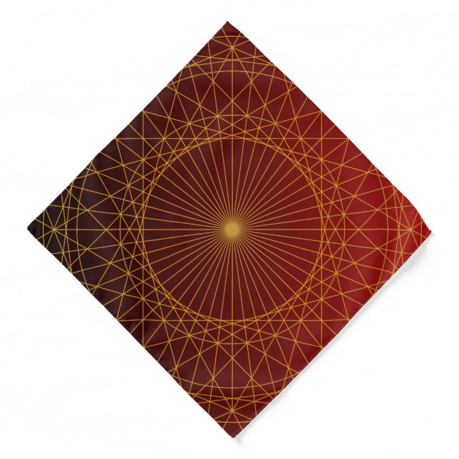 Golden line Red gradient luxury  Bandana (Front)