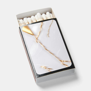 Golden Line & White Marble Matchboxes