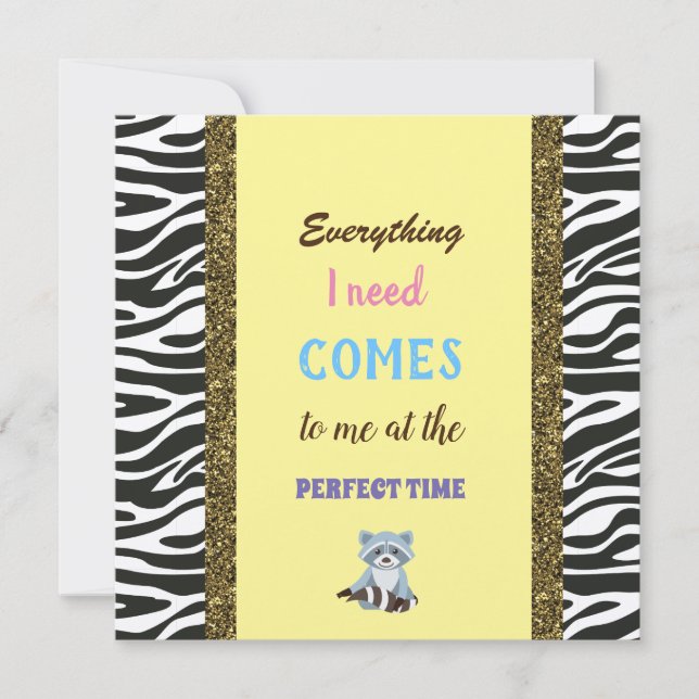 golden lines, Affirmation, raccoon (Front)