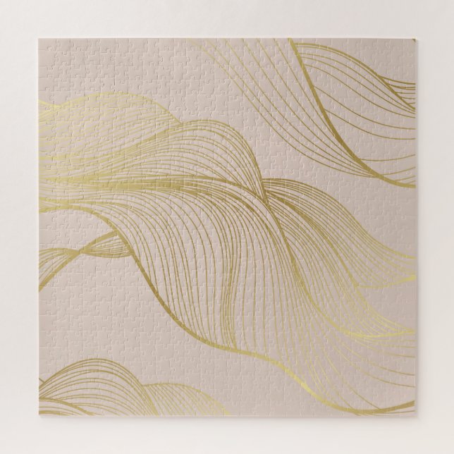 Golden Lines: Luxury Vintage Pattern. Jigsaw Puzzle (Vertical)