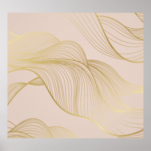 Golden Lines: Luxury Vintage Pattern. Poster (Front)