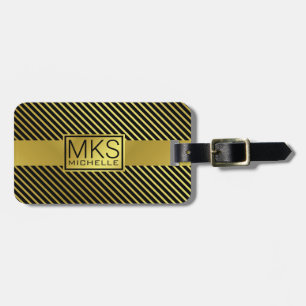 Golden Lines Monogrammed Luggage Tag