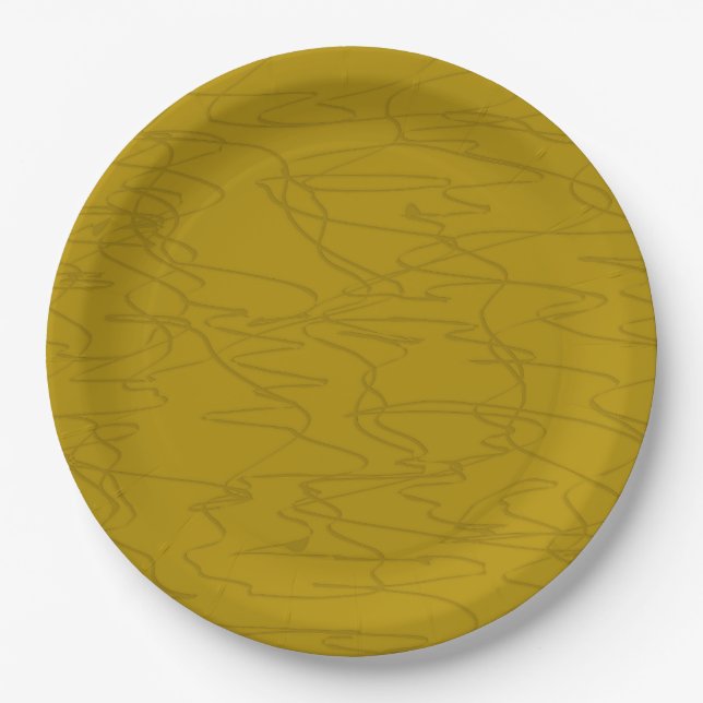 Golden Lines Paper Plates (Front)