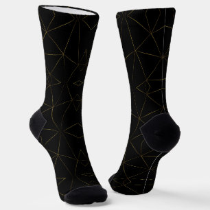 Golden lines with black background  socks