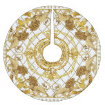 Golden lion: damask silk scarf design brushed polyester tree skirt