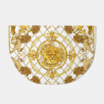 Golden lion: damask silk scarf design doormat