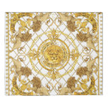 Golden lion: damask silk scarf design duvet cover