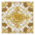 Golden lion: damask silk scarf design faux canvas print