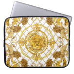 Golden lion: damask silk scarf design laptop sleeve