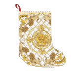 Golden lion: damask silk scarf design small christmas stocking