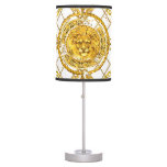 Golden lion: damask silk scarf design table lamp