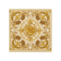 Golden lion: damask silk scarf design wood wall art