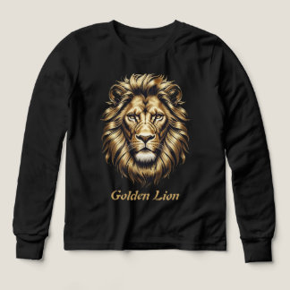 Golden Lion Face T-Shirt – Elegant Black & Gold Li Tri-Blend Shirts