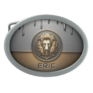 Golden Lion Face With Dripping Metal 🦁 Belt Buckle