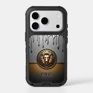 Golden Lion Face With Dripping Metal 🦁 iPhone 17 Pro Case