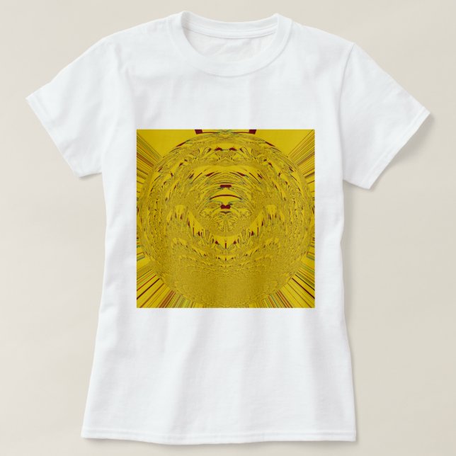 Golden Lion Head Art Print T-Shirt (Design Front)