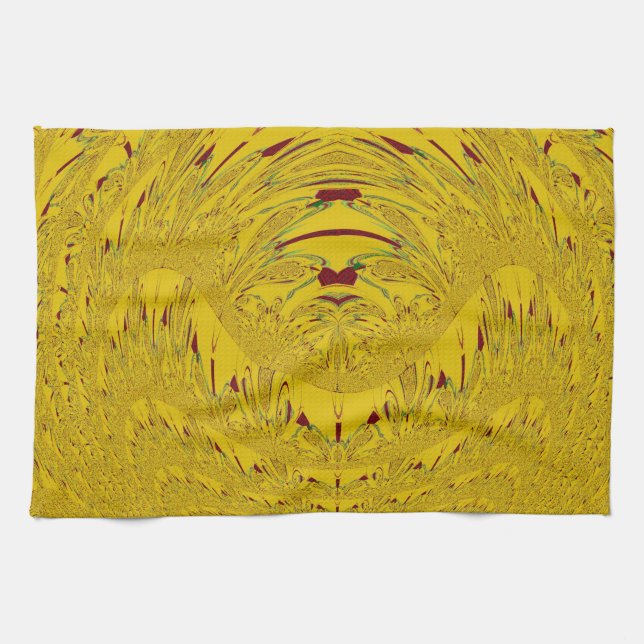 Golden Lion Head Art Print Towel (Horizontal)