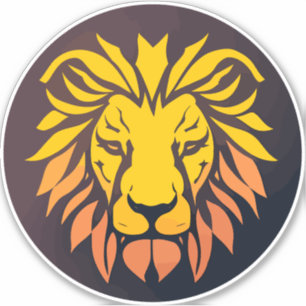 Golden Lion head emblem Sticker
