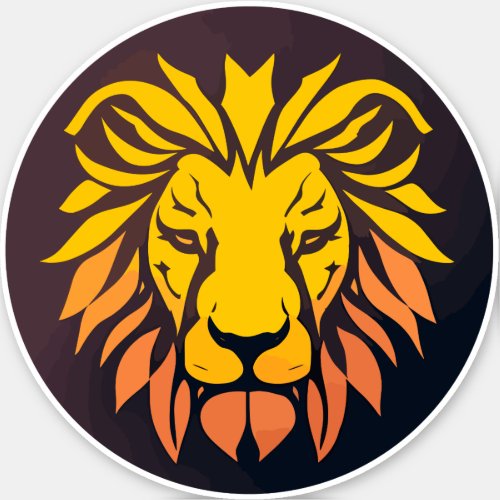 Golden Lion head emblem Sticker