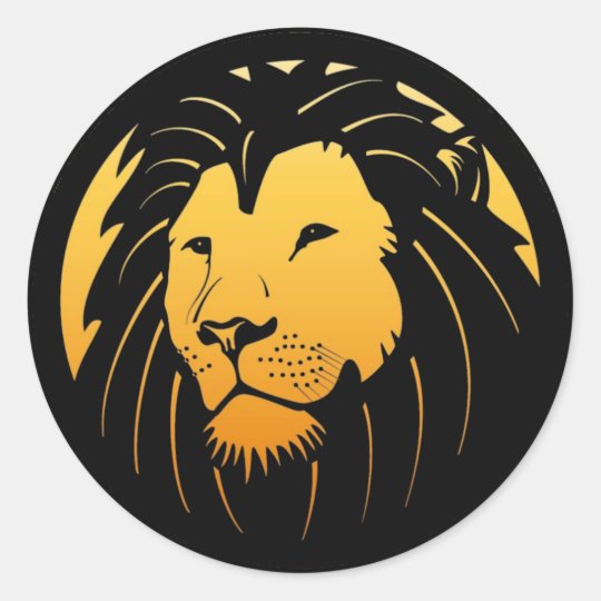 Golden Lion Head Logo Stickers Zazzle Com
