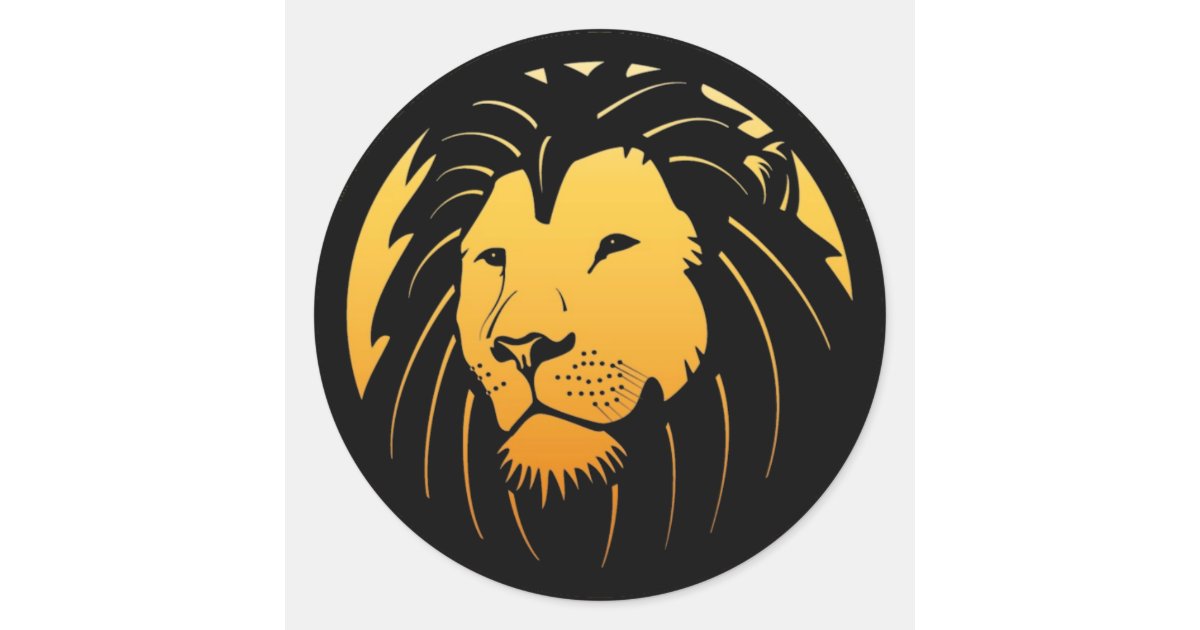 Golden Lion Head Logo Stickers | Zazzle.com
