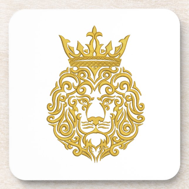 golden lion in the crown beverage coaster (Front)
