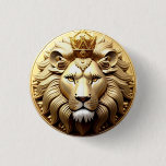 Golden Lion Medallion With Crown Button