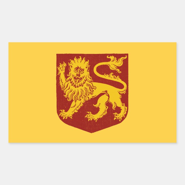 Golden Lion on Red Shield Heraldry Rectangular Sticker | Zazzle.com