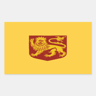 Golden Lion on Red Shield Heraldry Rectangular Sticker