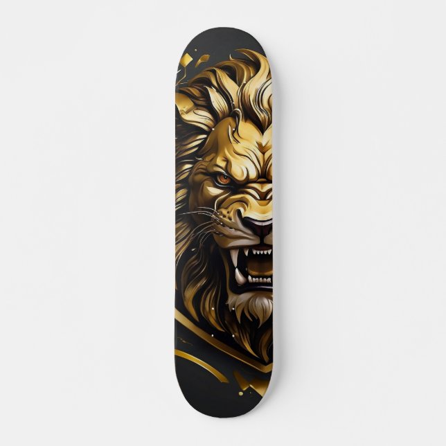 Golden Lion skateboard roaring (Front)