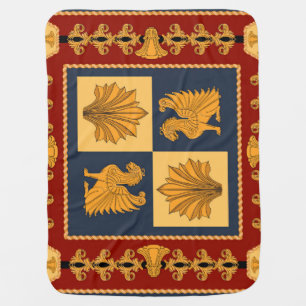 Golden lions: Art Nouveau scarf design Baby Blanket