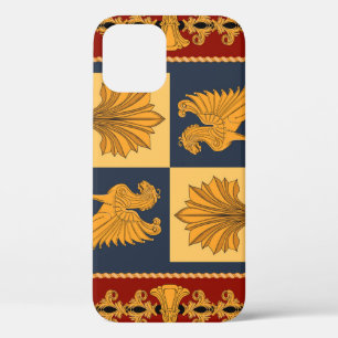 Golden lions: Art Nouveau scarf design iPhone 12 Case