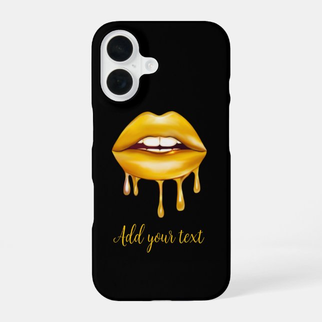 golden lips girly stylish pattern iphone case (Back)