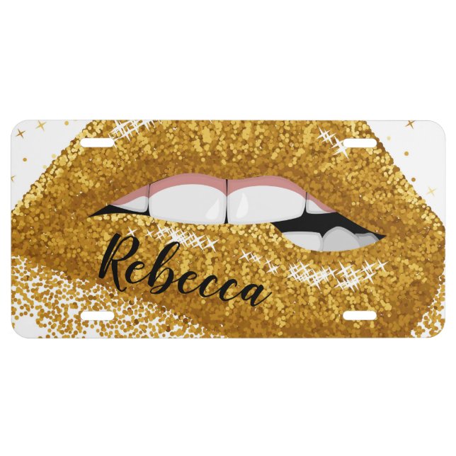 Golden Lips License Plate (Front)