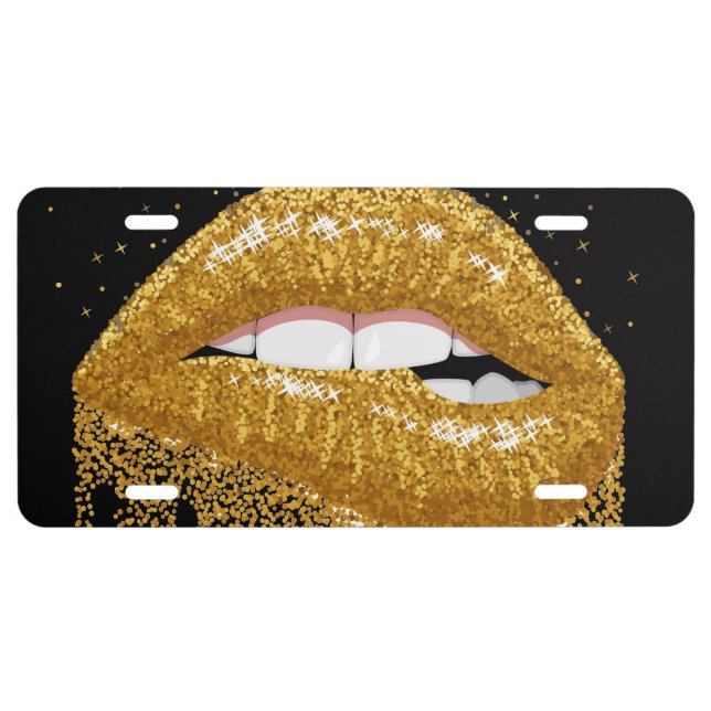 Golden Lips License Plate (Front)